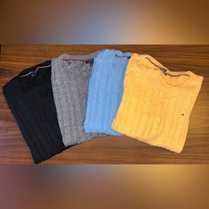 Yellow Short Sleeve Cable Knit Sweater